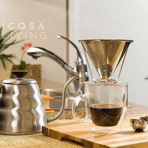 Icosa Stainless Paperless Dripper Coffee Set